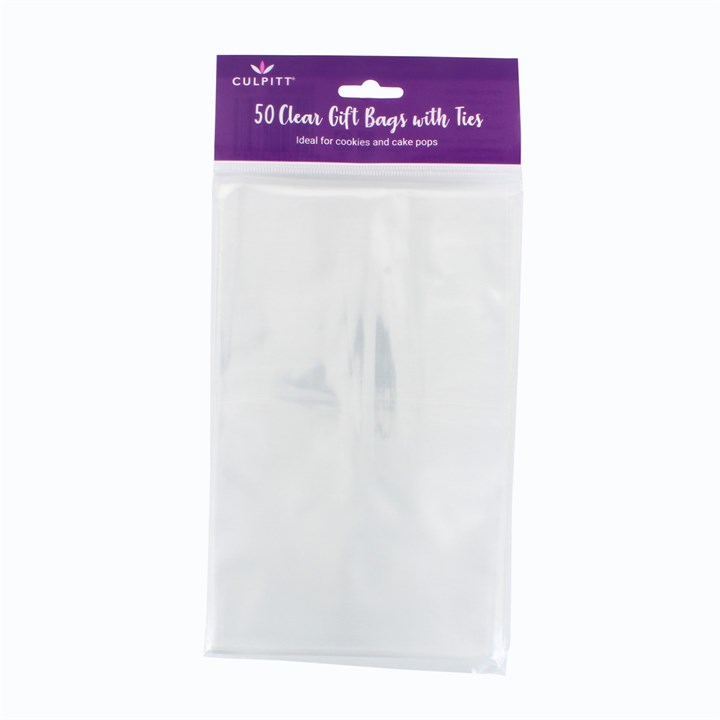 Large Clear Gift Bags with Ties 50 piece