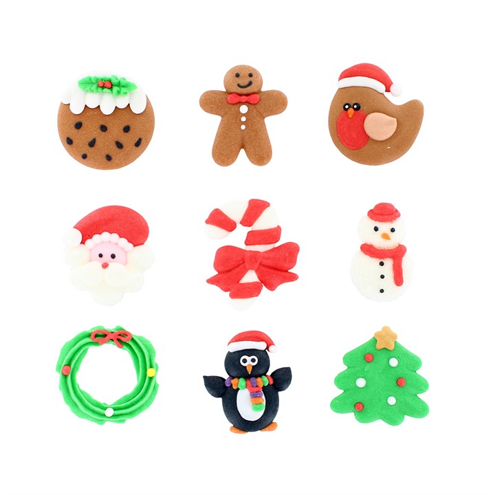 Christmas Collection - Handmade Royal Icing Decorations - 35mm - Bulk packed