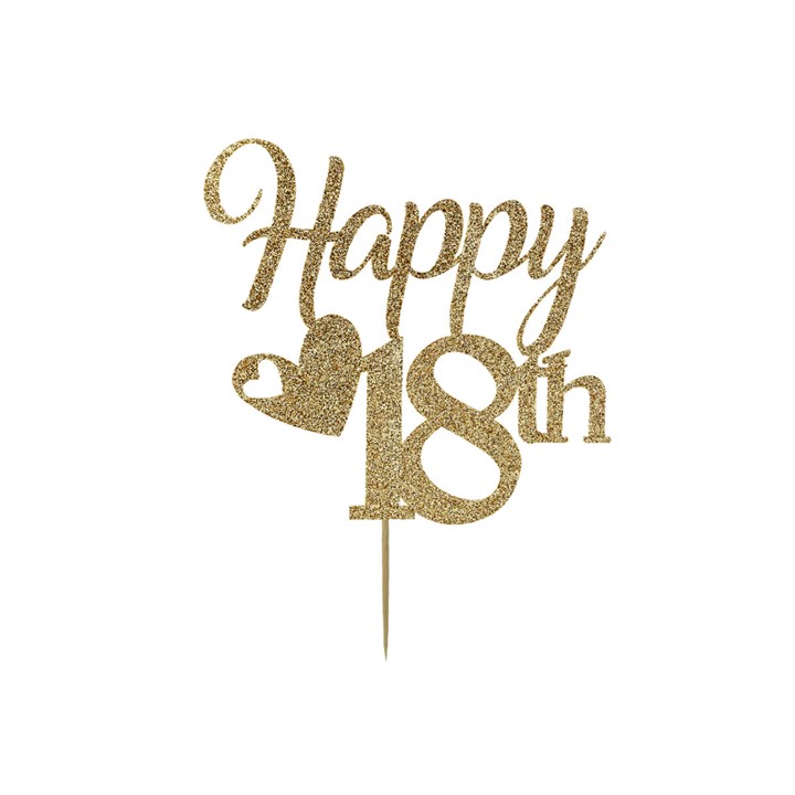 Kelsi Marsh Happy Birthday Topper Gold 18th
