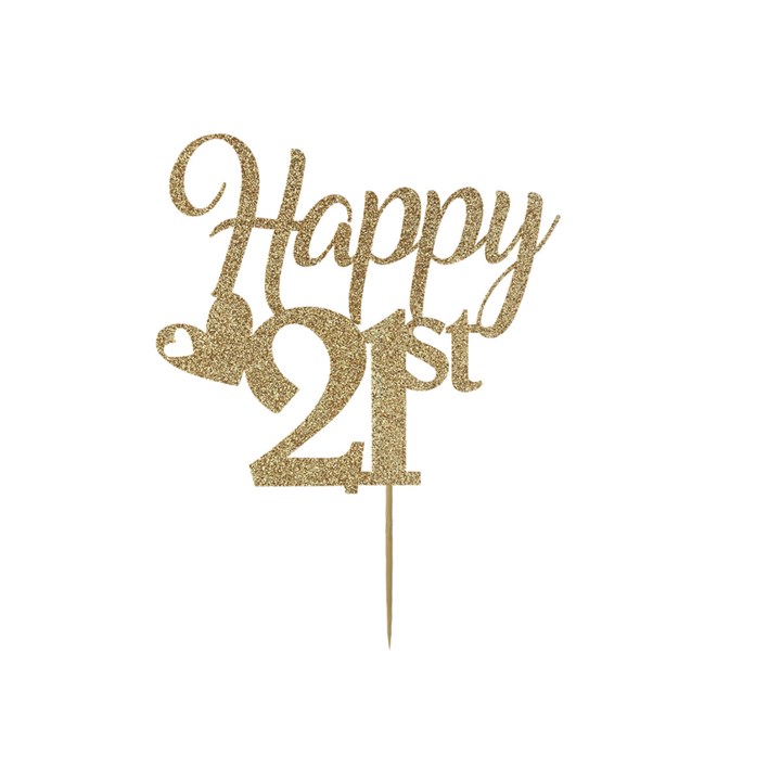 Kelsi Marsh Happy Birthday Topper Gold 21st
