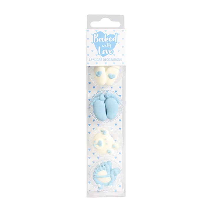 Baked with Love Baby Boy Cupcake Decorations - single