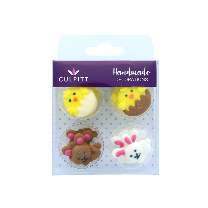 Cute Bunny & Chicks Sugar Decorations - 12 pack