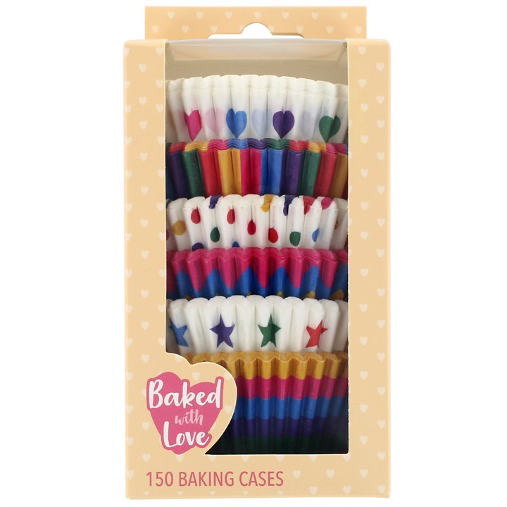 Baked with Love Rainbow Brights Baking Cases 150 pack