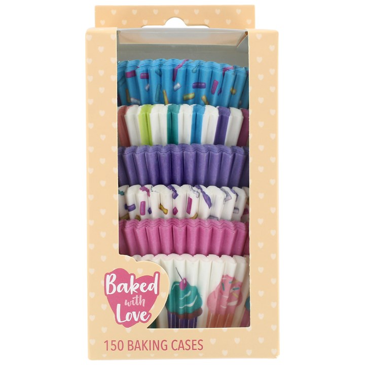 Baked with Love Pastel Sprinkles Baking Cases 150 pack x 4