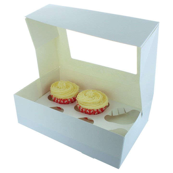 White 6 Cupcake/Muffin Box - single