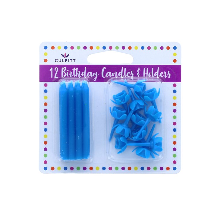 Blue Candles and Holders