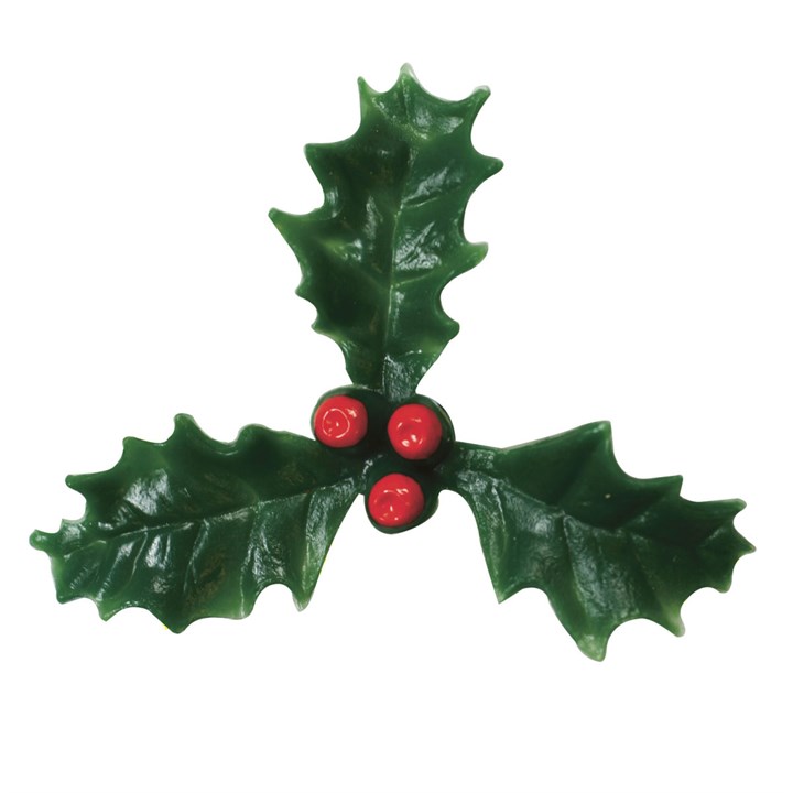 50mm Plastic Holly with Red Berry - 200 pieces