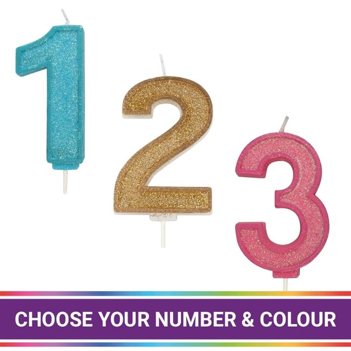 Sparkle Numeral Candles - single